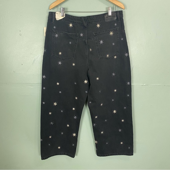 Free People Deep Trance Shine Embroidered Dropped Boyfriend Jeans Size 31 Star - Picture 3 of 6